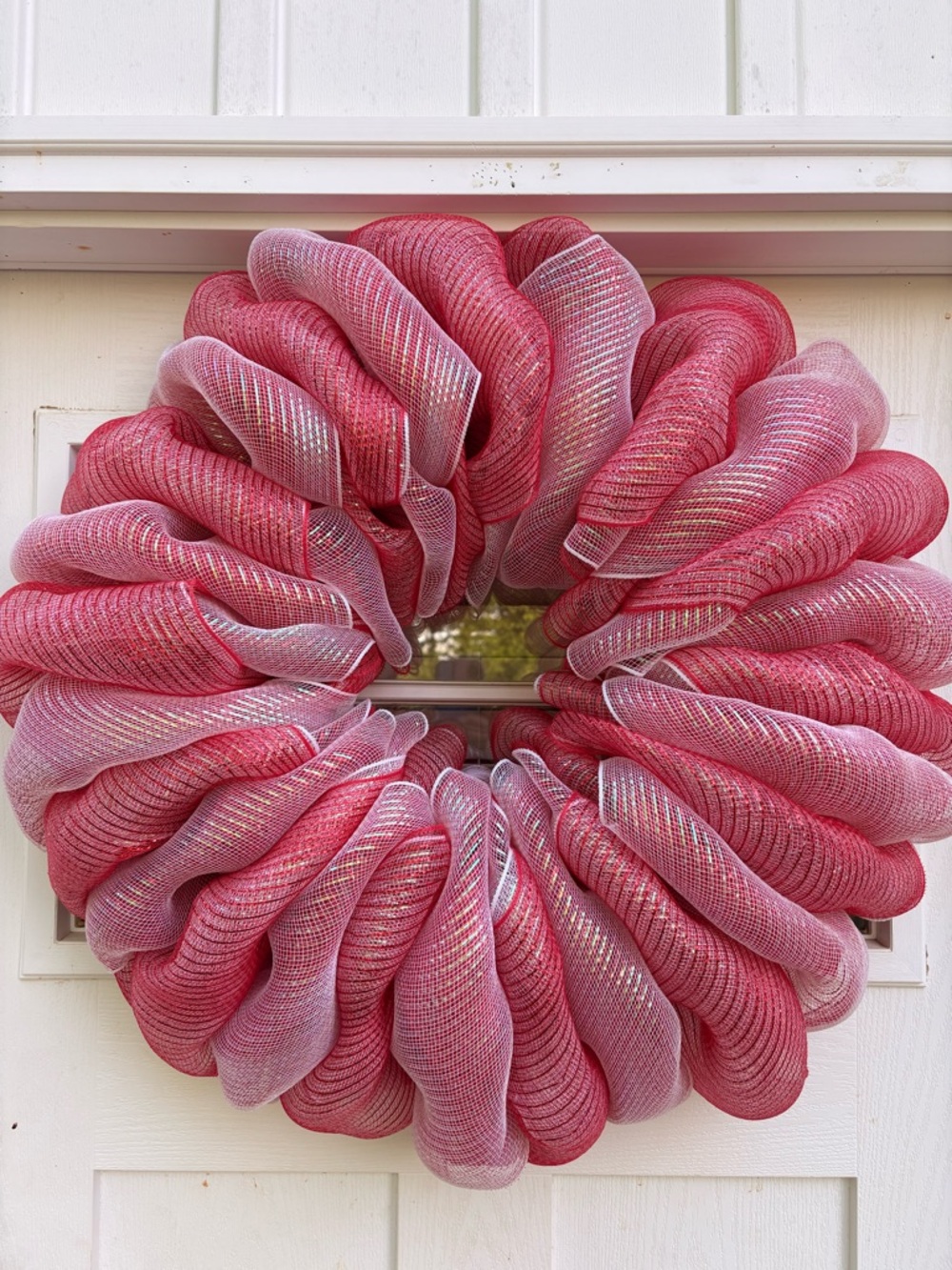 Pink Decorative Mesh Holiday Wreath